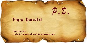 Papp Donald névjegykártya